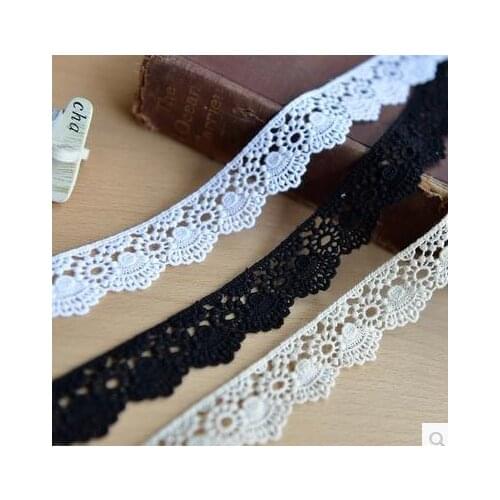 15Yards / Lot Width 2.5cm 100% Cotton Embroidered Lace Fabric , DIY Handmade Materials Lace Trim Free Shipping RS103
