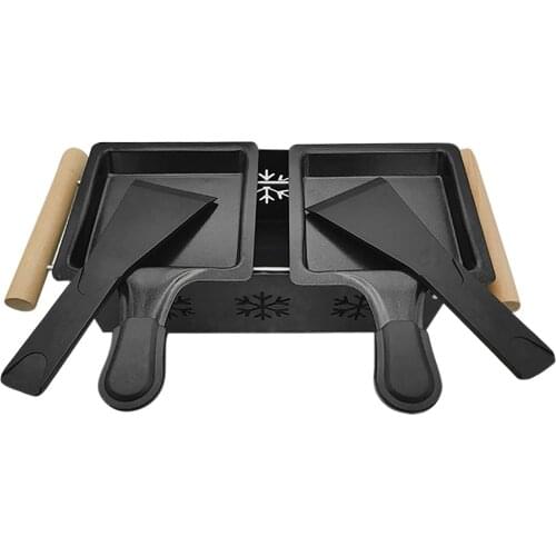 2 persons Picnic Baking Cake Pan Grill Stove Spatula Kit Slow Heating Cheese Fruit Vegetable Pancake Bread Grill Candle Holder