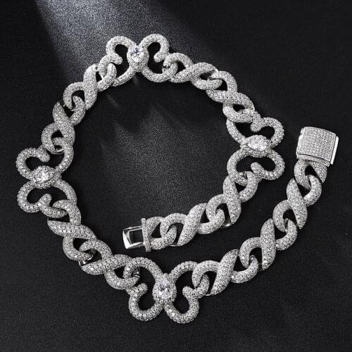 2020 New Enamel CZ Butterfly Choker 15mm Necklace Iced Out Bling CZ Miami Cuban Link Chain Butterfly Hip hop Women Jewelry