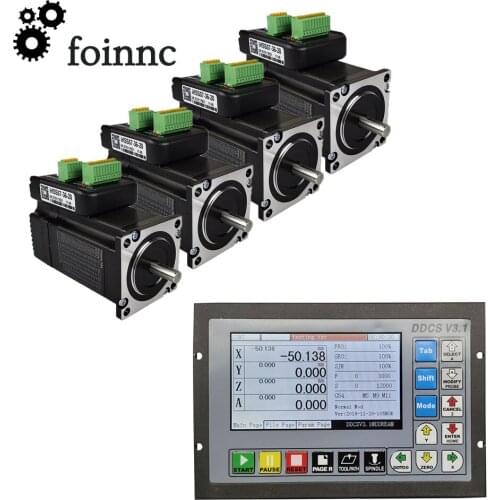 Cnc suite ddcsv3.1 4-axis motion control system nema23/57 integrated hybrid servo system IHSS57-36-20nema23 integrated closed lo