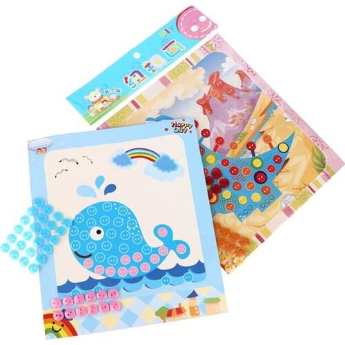 5Pcs Kids DIY Button Stickers Drawing Toys Handmade School Art Class Painting Drawing Craft Toys Children Early Educational