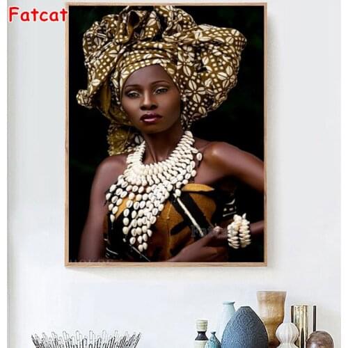 5d rhinestone diamond painting Traditional clothing African Woman Wall Picture diamond mosaic full diamond embroidery art PP540