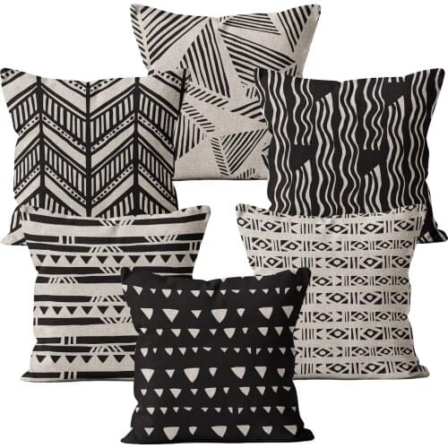 Nordic Decoration Home Cushion Cover Boho Ethnic Sofa Covers 45x45 40*40 Abstract Custom Sofa with Bed Printed Pillow Case