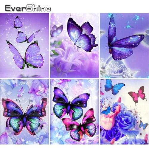 EverShine Diamond Painting Butterfly Rhinestone Mosaic Diamond Embroidery Animal Cross Stitch Kit Art Home Decor