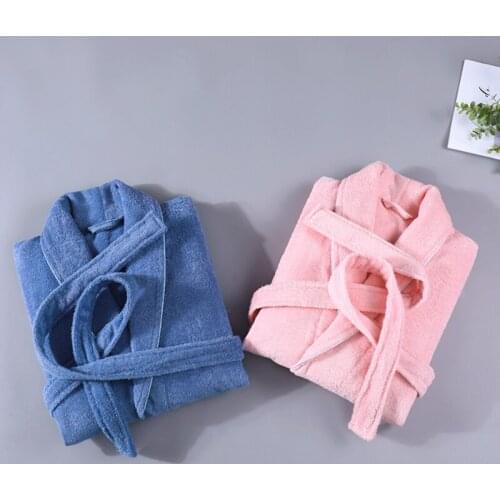 Winter Bathrobe Women Thick 100% Cotton Terry Towel Warm Bath Robes Long String Bathrobe Couple Hotel Home Dressing Gown