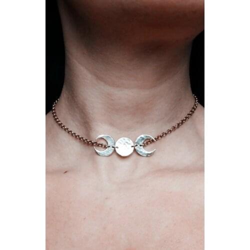 Moon Phase Choker Necklace Witch Jewellery Simple Moon Choker Minimalist Choker Wiccan Jewelry Pagan Girl Gift