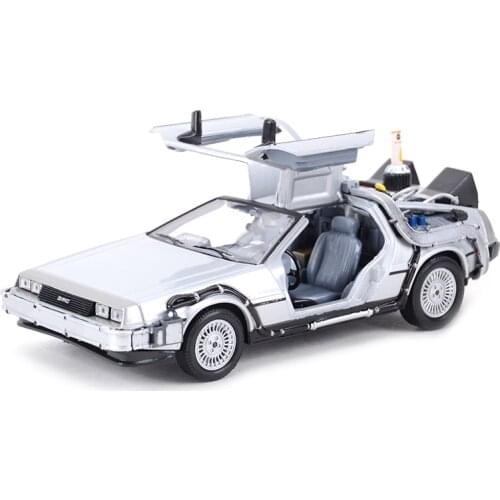 1:24 DMC-12 DeLorean Time Machine Back to the Future Car Static Die Cast Vehicles Collectible Model Car Toys