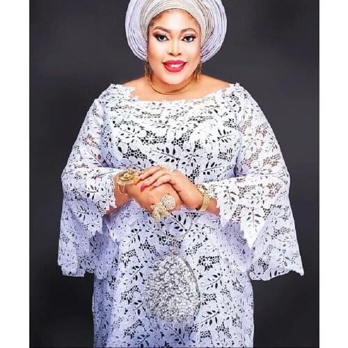 2021 High Quality African Latest Lace Fabric Embroidery Swiss French Tulle Pure Cotton Wedding Party Gown Dress Guipure 2.5yards