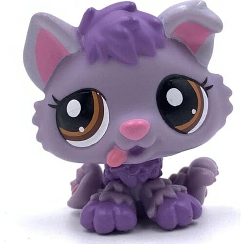 LPS CAT Rare Animal Pet Shop Toys Puppy Dog Toys #1752 Husky Purple Dog