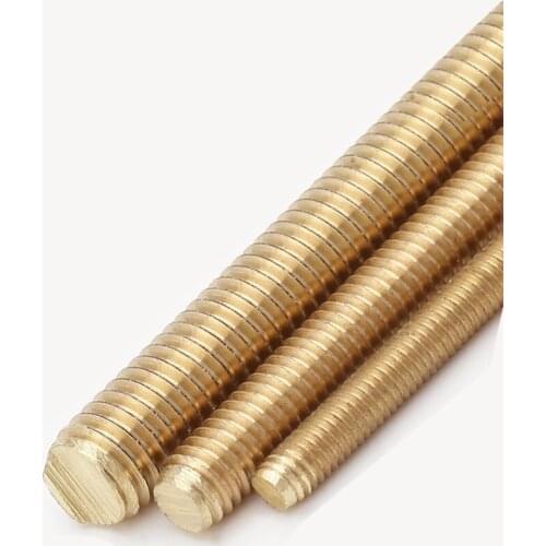Copper wire rod Brass threaded rod Copper full thread screw screw rod M2M2.5M3M4M5M6M8M10M12M14M16