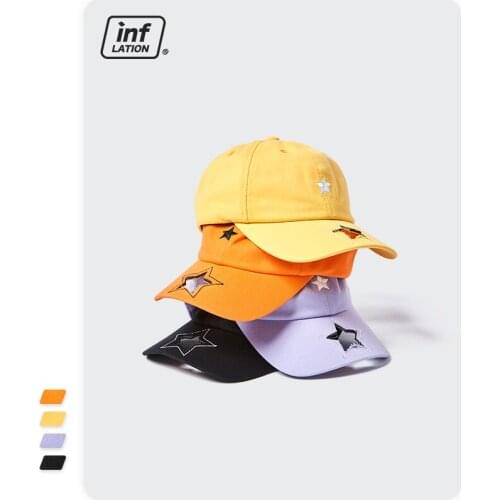 INFLATION Streetwear Pentagram Hollow Cool Baseball Cap Couple Casual Embroidered Cotton Adjustable Hats Mens Outdoor Sun Cap