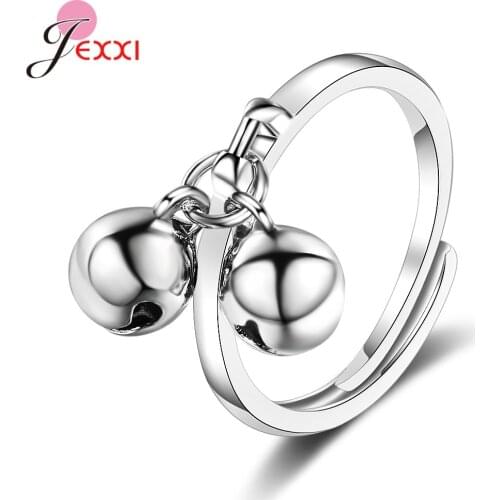 Excellent S925 Sterling Silver Opening Band Rings for Men Women Unisex Adjustable Jewelry Bell Star Cross Smile High Quality