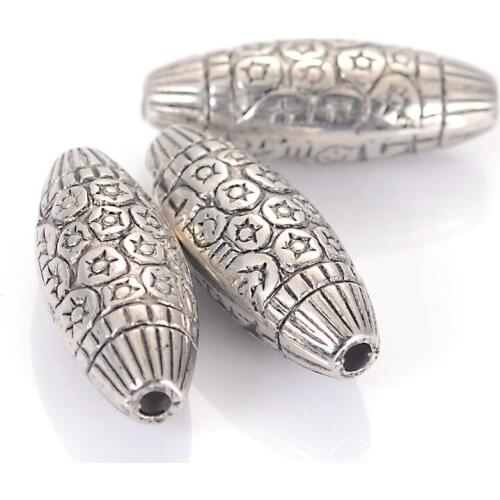 Wholesale Coin Pattern Oval Shape Vintage Inspired Ethnic Acrylic Antique Design Beads For Jewelry Handmade Making Accessories