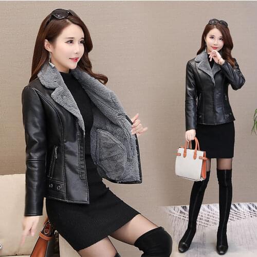 Autumn and Winter Short Fur Womens Thickened Plush Warm Fur One Suit Korean Fashion Slim Pu Fur Coat