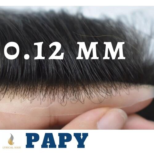 Mens Toupee Full Poly Skin Pu Remy Hair Replacement System for Men Hand Tied Natural Human Hairpieces Wig Mixed Gray Hair