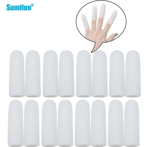 16pcs 1.1*5cm Multifunctional Fingertips Gloves Silicone Gel Antislip Finger Cutter Protector Daily Use Finger Care Accessories