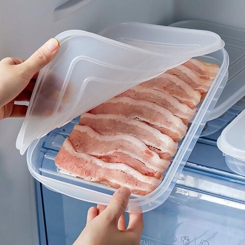 Plastic Refrigerator Fruit Crisper Microwave Oven Lunch Box Rectangular Small Lunch Box Food Storage Box Square #T1P