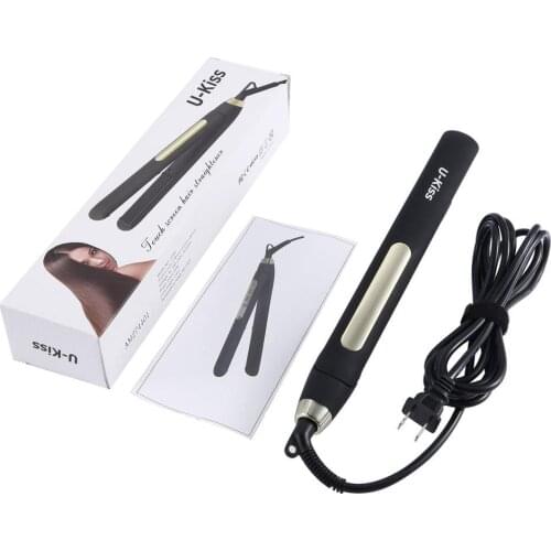 Profession Hair Straightener Ultra Thin Digital LCD Display Touch Screen Titanium Plate Swivel Cable Straightening Curling Tools