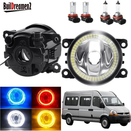 Angel Eye Fog Light For Renault Master II 1998-2010 Car Front Bumper Fog Light Assembly Halo Ring Daytime Running Lamp H11 12V