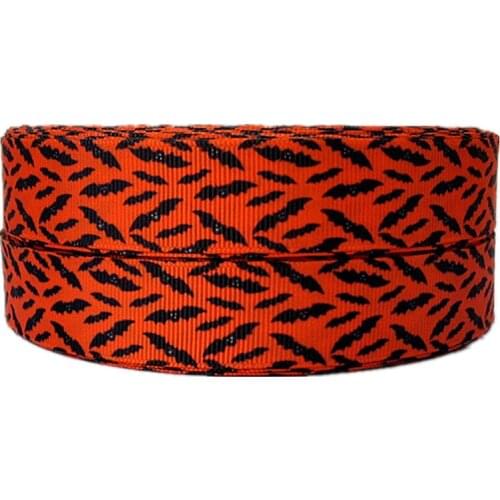 Q&N ribbon 7/8inch 22mm Halloween Bats printed grosgrain ribbon Making Hair Bows DIY Crafts 50yds/roll free shipping 140725001