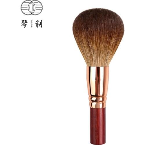 QINZHI Professional Handmade Make Up Brush 103 Large Round Face Powder Brush Short Handle Soft Red Fox Hair Makeup Brushes