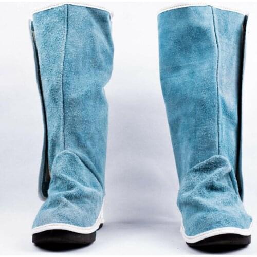 Workplace Welding Leather Long Shoes Boots Leather Welding Fire Protection Foot Leggings Welder Foot Cover Wear InsulationDFS038