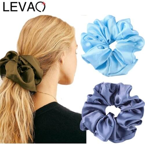 LEVAO Oversized Scrunchies Big Rubber Hair Ties Elastic Hair Bands Girls Ponytail Holder Smooth Yarn Women Hair Accessories