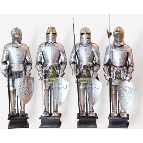 Knight armor medieval wrought iron decorations retro study roman model restaurant desktop decoration