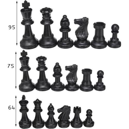 High Quality Chess Game King High 95mm 75mm 64mm Ajedrez Medieval Chess Set No Chessboard 32 Chess Pieces Kids Toys Playing Game