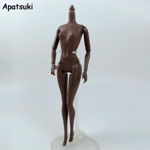Dark Chocolate 1/6 BJD Doll Body Accessories Moveable Nude Naked Doll Body 11 Jointed Body for 11.5" Dollhouse Toy for Kids