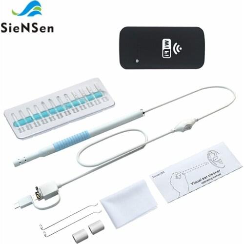SieNSen In Ear Cleaning Wifi Endoscope USB Visual Ear Spoon 5.5mm Mini Camera Android IOS PC Ear pick Otoscope Borescope Tool