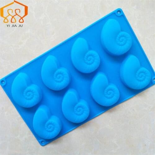 8 Holes Snail Conch Shape Silicone Cake Mold Creative Aroma Mould Cookies Cupcake Bakeware Cake Tray Mold