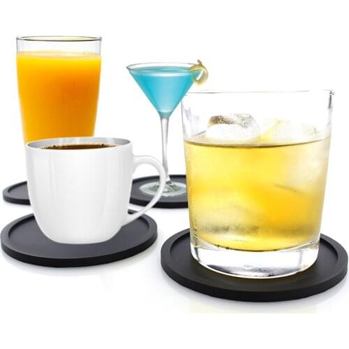 Silicone Cup mats Waterproof Anti-drop 5pcs/set For Coffee Mugs Drinks Coasters Hot Sale