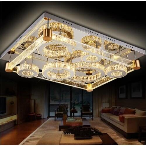 Modern rectangle Air bubble LED K9 crystal Acrylic Ceiling lamp Luxurious Ceiling Lights charming amber Lighting effect