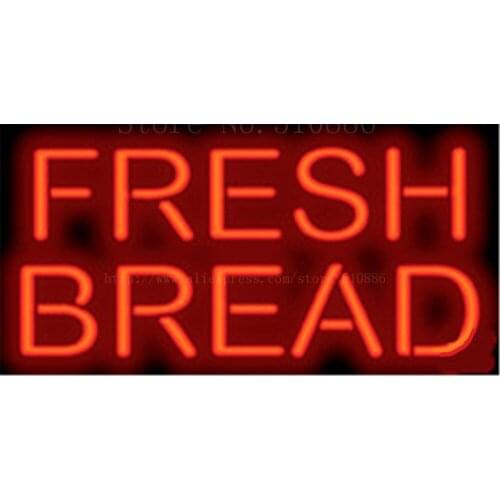 Fresh Bread NEON SIGN REAL GLASS BEER BAR PUB LIGHT SIGNS store display Packing bakey Bulbs Desserts food Lights 17*14"