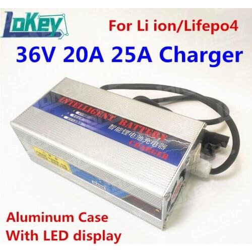 Smart Charger 36V 20A 25A 10S 42V lipo 12S 43.8V lifepo4 Charger With LED for lithium ion lifepo4 lead acid battery