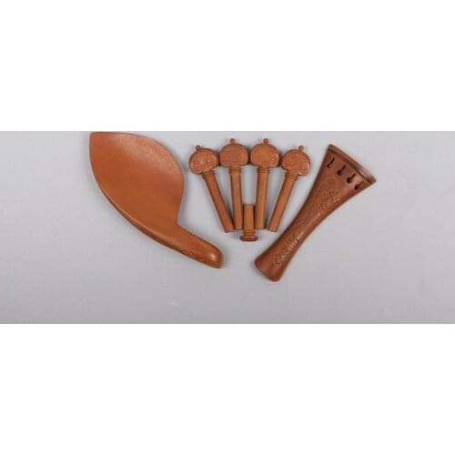 Vintage violin parts jujube wood Exquisite hand carving peg tailpiece chinrest