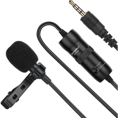 Omnidirectional Camera Lavalier Condenser Microphone Mic for Canon Nikon Sony DSLR Cameras and IOS iPhone 8 7 6 9 Smartphones