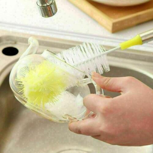 Glass Cleaning Brush Long Handle Cup Brush Wineglass Home Kitchen Glass Cleaning Brush Cleaning Bottle Tea Cup Accessories P5E1