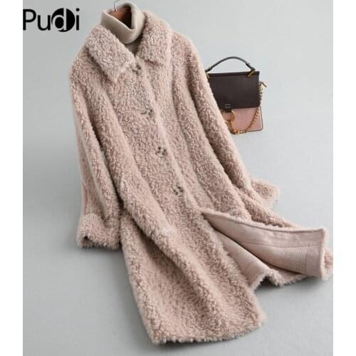 Aorice A19060 lady real wool fur coat jacket classic warm over size parka women winter warm genuine fur coats trench