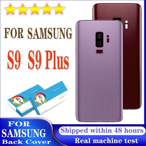 100% Original for SAMSUNG Galaxy S9 Plus S9+ G965 SM-G965F S9 G960 SM-960F Glass Back Battery Cover Rear Door with Camera Lens