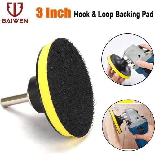 3 Inch Polishing Sander Backer Plates Disc Hook & Loop Self-adhesive Sanding Backing Pads for Car Polisher 1/3inch Shank