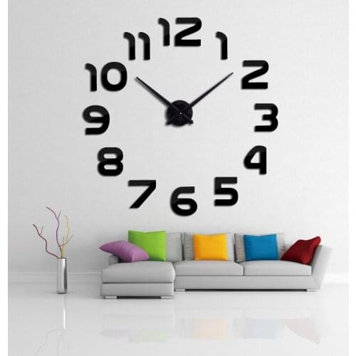3D Watch Living Room Wall Stickers Acrylic Mirror Wall Clocks Home Decoration Creativity Modern StyleKitchen Decor