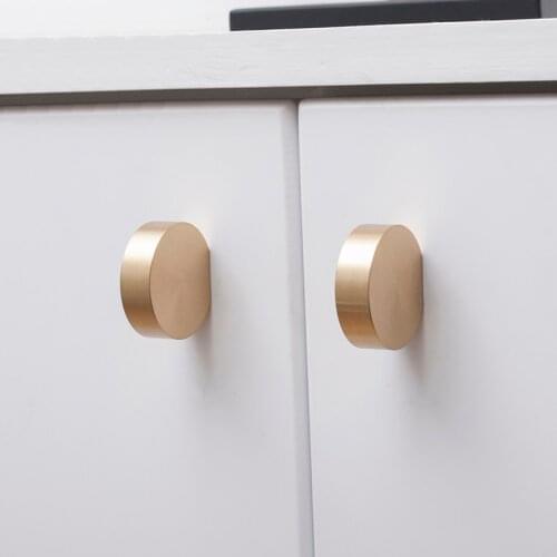 4PCS Unique Solid Brass Cabinet Knob Handle Dresser Knobs Gold Brass Drawer Pulls Handles Modern Simple Knob Kitchen Knobs GF55