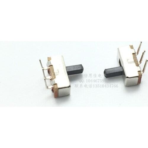 50pcs/SS12D00 Toggle switch Slide switch 3 Pin 3P Bend foot horizontal Handle high 2MM