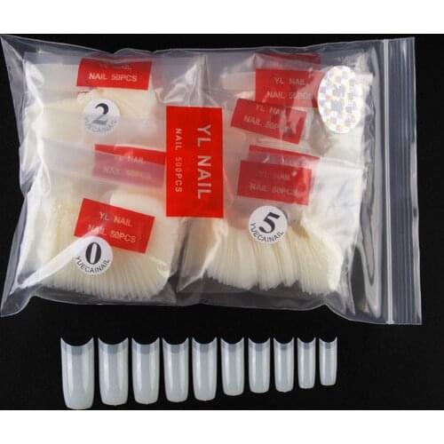 500pcs/Bag Clear White Natural 3 Colors Coffin French False Nail Tips Half Cover Artificial Fake Nails Art Tip Acrylic Nails #TS