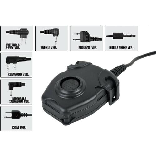 Peltor PTT Adaptor Cable Tactical Push To Talk for WADSN Z-Tactical Headset