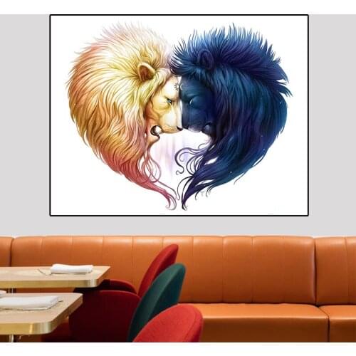 Diamond Painting Heart-Shaped Lion 5D DIY of diamond mosaic Diamond Embroidery 3D Cross Stitch diamond painting kit