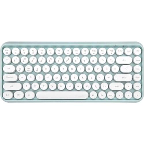 308i Wireless Bluetooth Keyboard Round Key Cap Gaming Keypad with 84 Keys for iphone/An-droid/Windows Systems