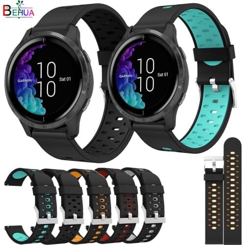 BEHUA Smartwatch Bracelet Watch Strap For Garmin Venu / venu sq / Vivoactive 3 20MM Replacement silicone watchBand Bracelet belt